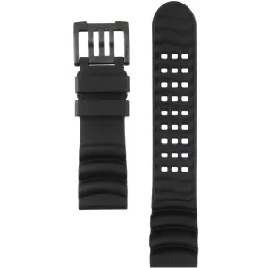Black 24mm Rubber strap for Scott Cassel Deep Dive Automatic Series