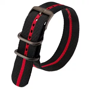 Black|Red Nylon NATO Strap 23mm, FNX.3950.30H.K