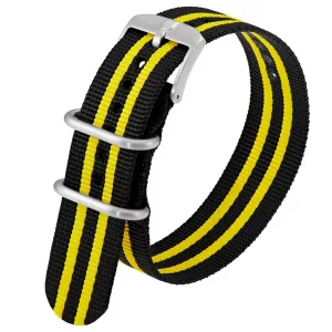 Black|Yellow Nylon NATO Strap 23mm, FNX.3950.50Q.K